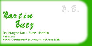 martin butz business card